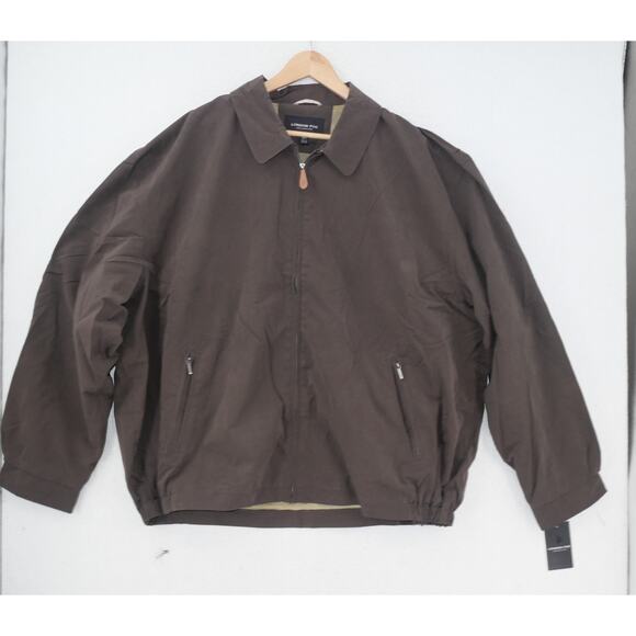 NEW London Fog Tall Men's 3XT Auburn Lightweight Golf Jacket  Dark Brown - Picture 2 of 13